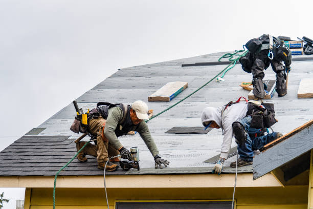 Professional Gutter Installation technician working in Grand Junction, IA